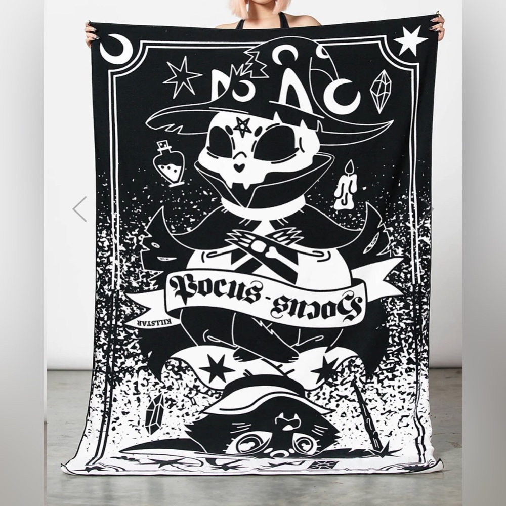 🐈‍⬛Goth Cat Witchy Beach Towel Killstar NWT use 4 tapestry for Halloween 👻 🎃